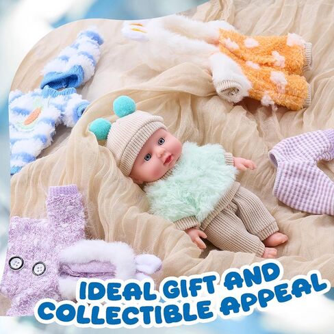 Halloscume 4 Set 6-7 Inch Doll Clothes Reborn Baby Dolls Clothes Costumes Outfits Christmas Birthday Gift Cute Pretend Doll Outfits, Dress up Accessories, No Dolls (Ocean) in Saudi Arabia