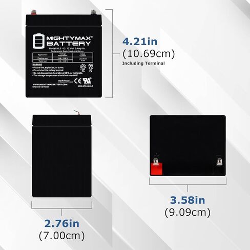بطارية Mighty Max 12V 5Ah F1 SLA بديلة متوافقة مع Razor Crazy Cart in Kuwait