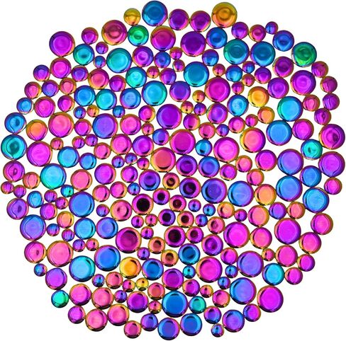 1.1 lbs Iridescent Ceramic Round Mosaic Tiles, 4 Sizes, Multi-Color Glossy Circles for DIY Craft, Backsplash, Home Decor, and Art Projects (Pink) in Saudi Arabia
