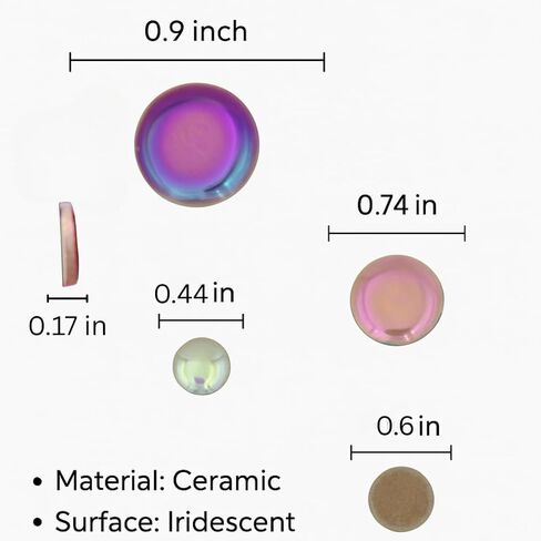1.1 lbs Iridescent Ceramic Round Mosaic Tiles, 4 Sizes, Multi-Color Glossy Circles for DIY Craft, Backsplash, Home Decor, and Art Projects (Pink) in Saudi Arabia