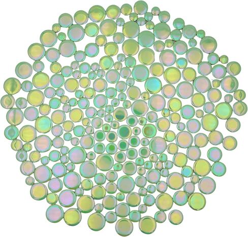 1.1 lbs Iridescent Ceramic Round Mosaic Tiles, 4 Sizes, Multi-Color Glossy Circles for DIY Craft, Backsplash, Home Decor, and Art Projects (Pink) in Saudi Arabia