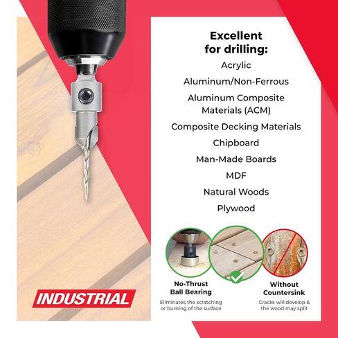Amana Tool AMS-621 3 قطع من الكربيد ذات الرؤوس الغاطسة مع توقف عمق قابل للتعديل ومجموعة محمل كروي غير قابلة للدفع in Saudi Arabia