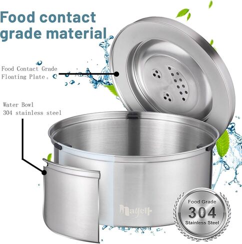 وعاء ماء للكلاب من الفولاذ المقاوم للصدأ بدون انسكاب، موزع مياه للحيوانات الأليفة بسعة كبيرة 101 أونصة/3 لتر مع قرص عائم، وحدة تغذية مشروبات بطيئة غير قابلة للانزلاق للقطط، مضادة للابتلاع والرذاذ للسفر، ومنزل السيارة in Kuwait