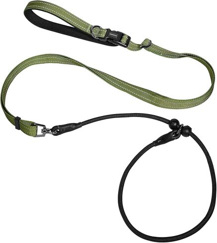 Hands Free Slip Lead Dog Leash, Crossbody & Waist Leash for Walking Running, No-Pull Dog Training Lead for Small & Medium Dogs, Multifunctional Adjustable Lead 4-8FT. (Black) in Saudi Arabia