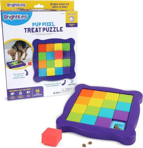 Brightkins Pup Pixel Treat Puzzle, Outdoor Puzzle Board, Enrichment Interactive Dog Toys, Dog Birthday, Slow Feeder Bowls, Puppy Teething and Chewing, Stimulating Automatic Feeder in Kuwait