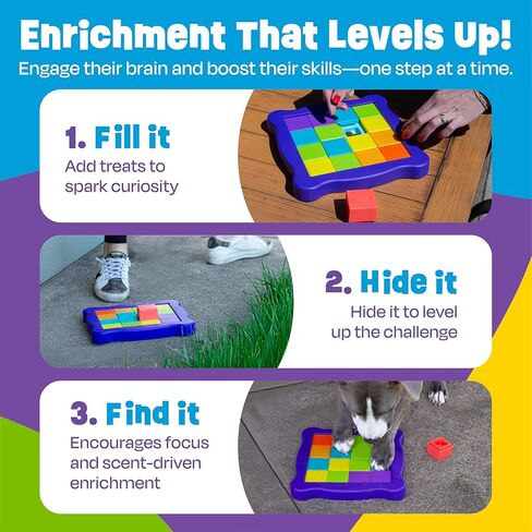 Brightkins Pup Pixel Treat Puzzle, Outdoor Puzzle Board, Enrichment Interactive Dog Toys, Dog Birthday, Slow Feeder Bowls, Puppy Teething and Chewing, Stimulating Automatic Feeder in Kuwait