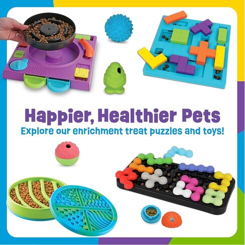 Brightkins Pup Pixel Treat Puzzle, Outdoor Puzzle Board, Enrichment Interactive Dog Toys, Dog Birthday, Slow Feeder Bowls, Puppy Teething and Chewing, Stimulating Automatic Feeder in Kuwait