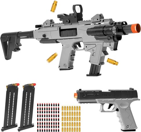 لعبة الرصاص الناعمة بندقية الناسف لعبة الرصاص الناعمة مسدس اليد مسدس رغوة قذيفة إخراج الناسفين مع مشبكين، هدايا للأولاد والبنات البالغين من سن 8 سنوات فما فوق in Kuwait