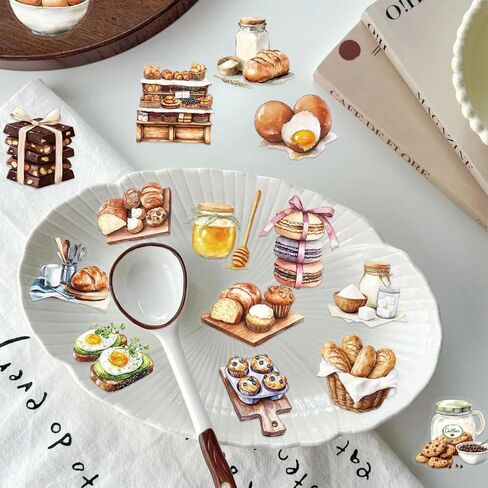 50Pcs Funny Baking Stickers,Transparent Realistic Bakery PET Waterproof Sticker for Laptop,Stationery,Scrapbooking,Water Bottles,Phone Case,Bakery Themed Party Decorations Food Junkie(Baking) in Kuwait