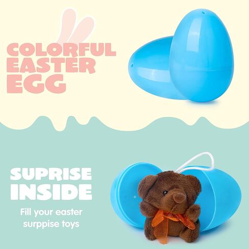 JOYIN 24 Pack Prefilled Easter Eggs of Mini Stuffed Animal Plush Toys Baster Stuffer Filler for Kids Easter Egg Hunt Game, Classroom Prize Supplies in Saudi Arabia