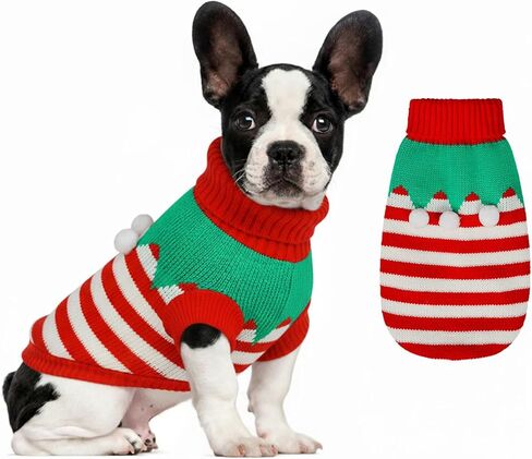 Dog Sweater Knitted for Small to Large Dogs Boy Girl, Classic Turtleneck Dog Christmas Sweaters, Warm & Soft Pet Clothes for Winter (Love Red, S) in Saudi Arabia