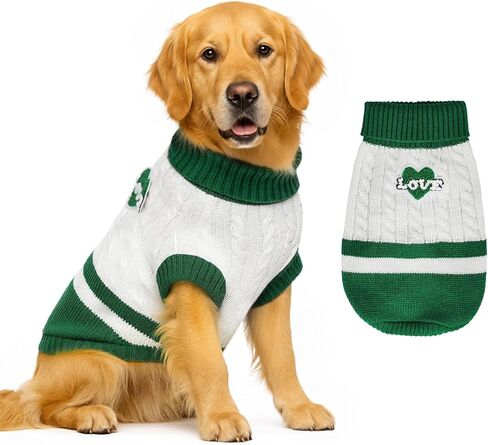 Dog Sweater Knitted for Small to Large Dogs Boy Girl, Classic Turtleneck Dog Christmas Sweaters, Warm & Soft Pet Clothes for Winter (Love Red, S) in Saudi Arabia