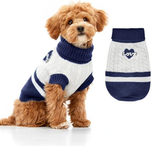 Dog Sweater Knitted for Small to Large Dogs Boy Girl, Classic Turtleneck Dog Christmas Sweaters, Warm & Soft Pet Clothes for Winter (Love Red, S) in Saudi Arabia