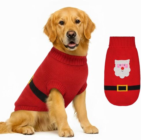 Dog Sweater Knitted for Small to Large Dogs Boy Girl, Classic Turtleneck Dog Christmas Sweaters, Warm & Soft Pet Clothes for Winter (Love Red, S) in Saudi Arabia