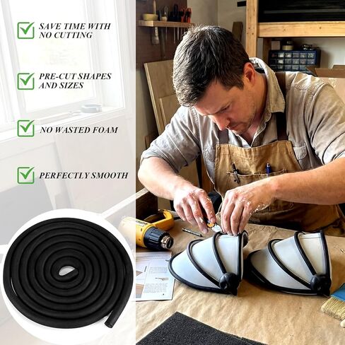 Klyyo Clyro 0.59 بوصة × 9.8 قدم وتد إسفنجي EVA مستدير بالكامل، عصا حرفية سوداء عالية الكثافة EVA Cosplay من أجل أزياء تنكرية للدروع التنكرية لتعزيز الأسلحة DIY in Kuwait