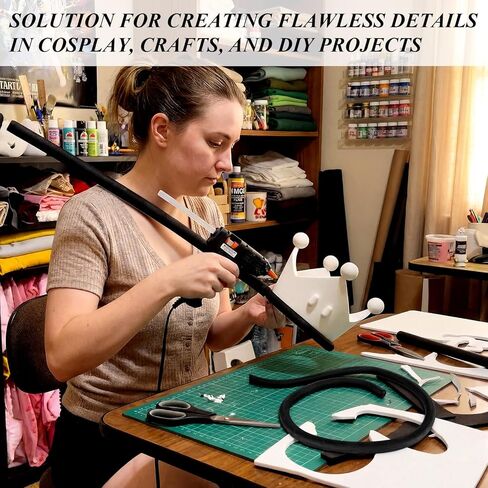 Klyyo Clyro 0.59 بوصة × 9.8 قدم وتد إسفنجي EVA مستدير بالكامل، عصا حرفية سوداء عالية الكثافة EVA Cosplay من أجل أزياء تنكرية للدروع التنكرية لتعزيز الأسلحة DIY in Kuwait