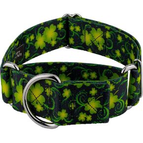 Country Brook Petz - طوق HossFit Jr Wide Martingale للكلاب - مجموعة الفخر الأيرلندية تتميز بتصميمات محظوظة (البرسيم في مهب الريح، كبير) in Kuwait