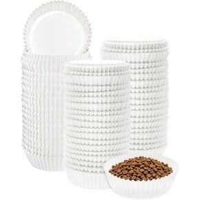 200 Pcs Pet Disposable Feeding Bowls,Cat Food Bowls Liner Small Paper Dish,Disposable Cat Plates Liner for Small Dogs Cats Wet/Dry Food Feeding, Feral Cat Feeding Station,4 x 1.2 Inch in Kuwait