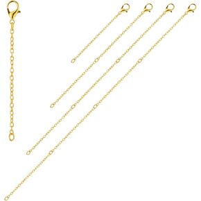 Gold Necklace Extender, 4 Pcs Alloy 2" 4" 6" 8" Necklace Extenders for Women Adjustable Gold Chain Extenders for Necklaces for DIY Crafts, Jewelry Making, Bracelet, Anklet in Saudi Arabia