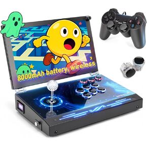 2026 Upgraded Portable Arcade Machine Pandora Box - 2D3D Retro Gaming Console, 8000mAh Battery, Includes Extra Gamepad, Plug & Play Console with Search/Hide/Save/Load/Pause Functions in Saudi Arabia
