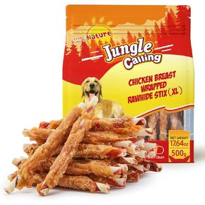 Jungle Calling 4.7 Inch Chicken Wrapped Rawhide Sticks Dog Treats, 10.6 oz in Kuwait