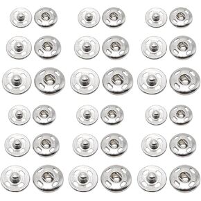 Lilaly 120 Pairs Black Snaps for Fabric, Snaps for Sewing, Buttons for Clothes(50 Pairs 8mm, 50 Pairs 10mm, 20 Pairs 12mm) in Saudi Arabia
