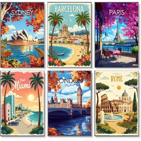 Pixendra 6 Pack Paint by Numbers Kit for Adults - Simple Flower Easy Paint by Number on Canvas for Beginner,Acrylic Oil Watercolor Painting kit Arts and Crafts for Room Wall Decor (8x12 inch) in Kuwait
