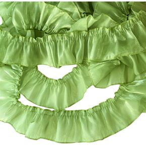 5.5 Yards Green Ruffle Lace Trim, 2.8'' Wide Pleated Lace Fabric Ribbon for Sewing DIY Clothing Wedding Home Decor in Kuwait