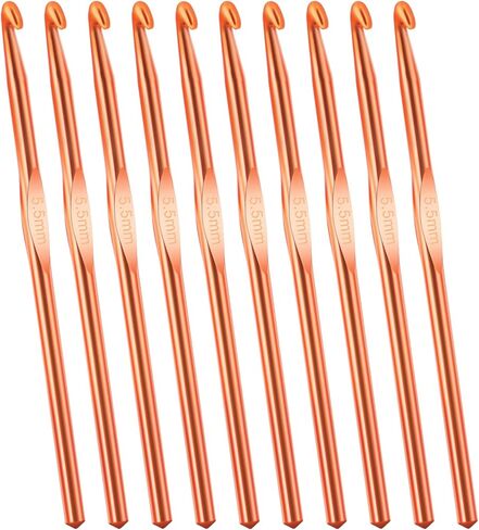 10 Pcs Aluminum Crochet Hooks 5.5 mm Crochet Hook, Knitting Needles for Yarn Orange Smooth Crochets Needles for Beginners in Saudi Arabia