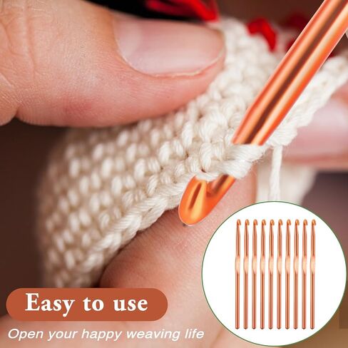 10 Pcs Aluminum Crochet Hooks 5.5 mm Crochet Hook, Knitting Needles for Yarn Orange Smooth Crochets Needles for Beginners in Saudi Arabia