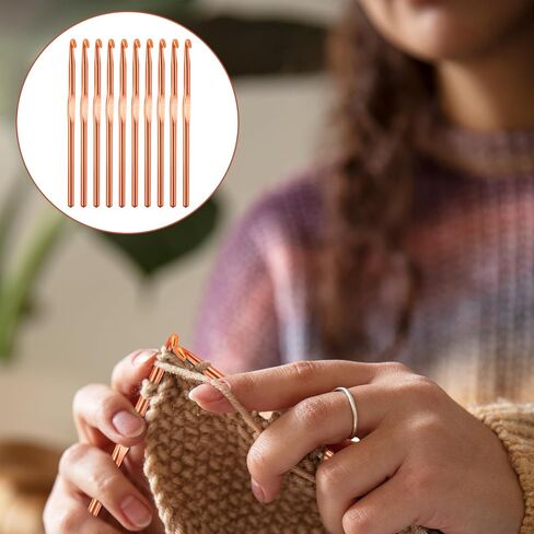 10 Pcs Aluminum Crochet Hooks 5.5 mm Crochet Hook, Knitting Needles for Yarn Orange Smooth Crochets Needles for Beginners in Saudi Arabia