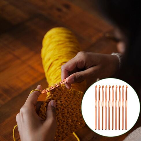 10 Pcs Aluminum Crochet Hooks 5.5 mm Crochet Hook, Knitting Needles for Yarn Orange Smooth Crochets Needles for Beginners in Saudi Arabia