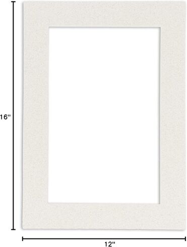 Poster Palooza 12x16 Mat Bevel Cut for 10x13 Photos - Acid Free Oyster Shell White Precut Matboard - For Pictures, Photos, Framing - 4-ply Thickness in Saudi Arabia