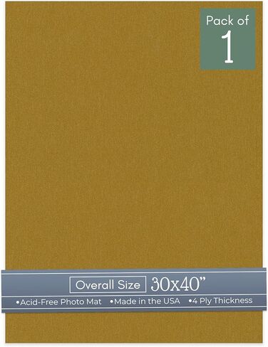CountryArtHouse Metallic Gold 30x40 Uncut Art Mat Board - No Opening - 10 Mats in Saudi Arabia