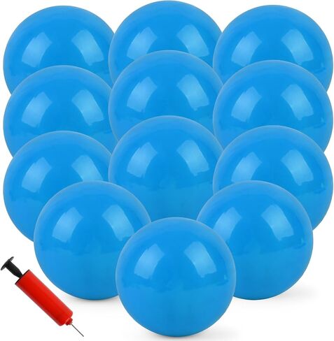 12Pcs Bouncy Balls,8.5Inch Dodgeballs for Park,Pool,Beach,etc.Inflatable Playground Balls with Hand Air Pump-Indoor/Outdoor Parties and Festivals in Saudi Arabia