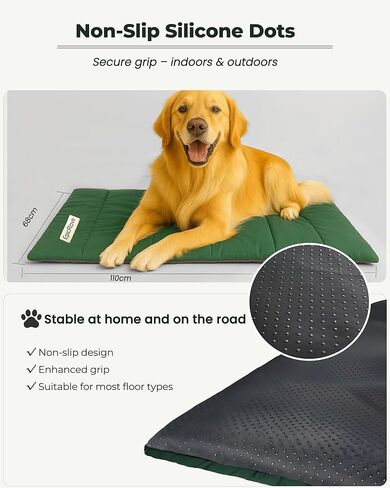 RovePad Trail Dog Bed Mat 43"x27" – Waterproof Non Slip Outdoor Travel Mat for Camping & Car – Silent Peachskin Roll-Up Pad for Medium & Large Dogs, Machine Washable in Saudi Arabia