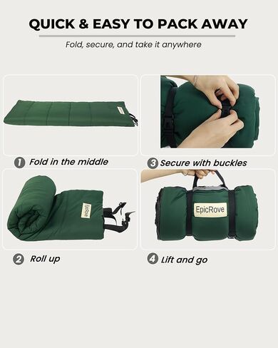 RovePad Trail Dog Bed Mat 43"x27" – Waterproof Non Slip Outdoor Travel Mat for Camping & Car – Silent Peachskin Roll-Up Pad for Medium & Large Dogs, Machine Washable in Saudi Arabia