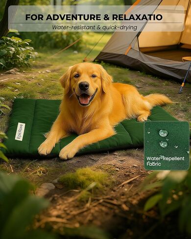 RovePad Trail Dog Bed Mat 43"x27" – Waterproof Non Slip Outdoor Travel Mat for Camping & Car – Silent Peachskin Roll-Up Pad for Medium & Large Dogs, Machine Washable in Saudi Arabia