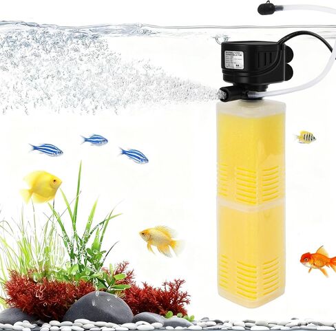 Fish Tank Pump And Filtration System 40-150 Gallon water Tank Fish Tank Filter With Wave Generator Oxygenation Circulation, 320 Gph 4-In-1 Water Tank Power Filter, Multi Stage Filtration 110 V 60 Hz in Saudi Arabia