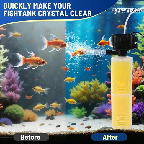 Fish Tank Pump And Filtration System 40-150 Gallon water Tank Fish Tank Filter With Wave Generator Oxygenation Circulation, 320 Gph 4-In-1 Water Tank Power Filter, Multi Stage Filtration 110 V 60 Hz in Saudi Arabia
