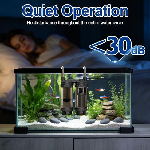 hygger Hang on Back Aquarium Filter 8.5W 120GPH، مرشح خزان الأسماك الهادئ مع ترشيح حوض السمك متعدد المراحل ووظيفة الأوكسجين، مضخة هادئة موفرة للطاقة، لما يصل إلى 20 جالونًا من أحواض السمك in Saudi Arabia