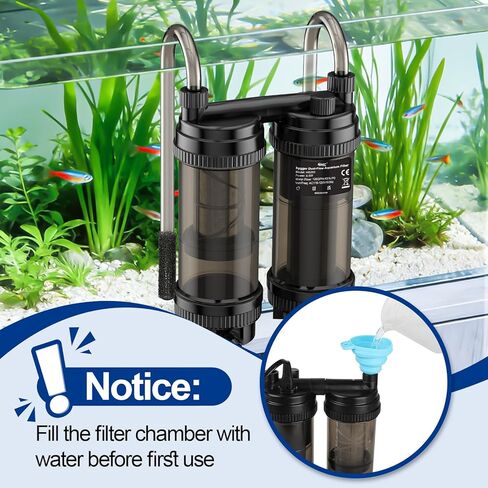 hygger Hang on Back Aquarium Filter 8.5W 120GPH، مرشح خزان الأسماك الهادئ مع ترشيح حوض السمك متعدد المراحل ووظيفة الأوكسجين، مضخة هادئة موفرة للطاقة، لما يصل إلى 20 جالونًا من أحواض السمك in Saudi Arabia