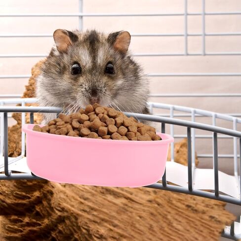 وعاء بلاستيكي معلق للحيوانات الأليفة من VALICLUD للقطط والكلاب، طعام للسفر ومغذي للمياه، طبق تغذية صغير الحجم للجرو والقطط الوردي لمرفق الناقل in Kuwait