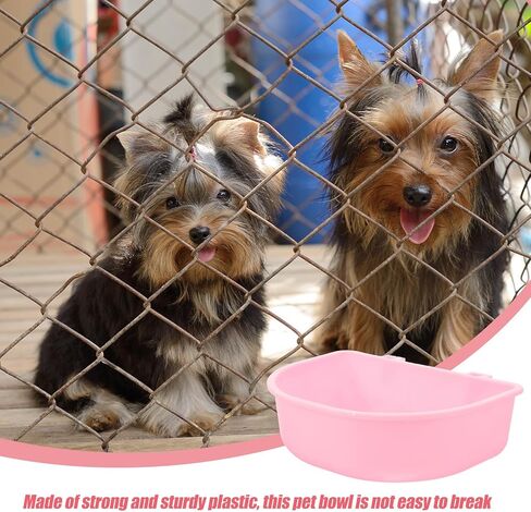 وعاء بلاستيكي معلق للحيوانات الأليفة من VALICLUD للقطط والكلاب، طعام للسفر ومغذي للمياه، طبق تغذية صغير الحجم للجرو والقطط الوردي لمرفق الناقل in Kuwait