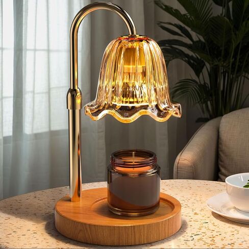 WarmEmbrace Candle Warmer Lamp with Timer Dimmable Light & Adjustable Height, Birthday Gifts for Women Mom Girl,House Warming Gift New Home Decor,Wax Melt Warmer for Jar Candles with 2 Bulbs/Gold in Saudi Arabia