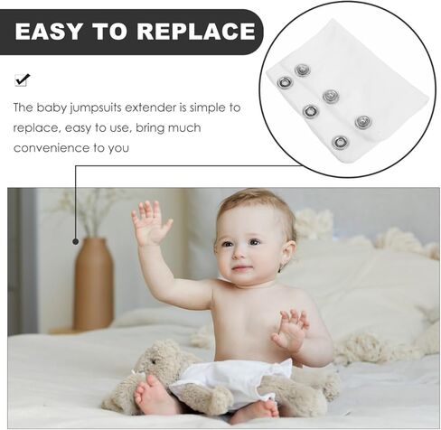 NOLITOYBaby Bodysuit Extender Snap Cotton Double-Layer Romper Extension Piece for Infant Jumpsuits Soft Comfortable Utility Diaper Accessory in Saudi Arabia