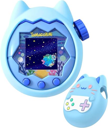 Silicone Cover Case for Tamagotchi Paradise, Protective Blue Silicone Case, Anti-Scratch Anti-Drop Hard Shell Cover, Snug Fit Design in Saudi Arabia