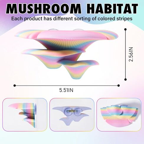 Mushroom Reptile Tank Decor, Mushroom Climbing and Resting Platform Habitat for Tree Frog Terrarium, Reptile Ledge for Leopard Gecko, Lizards, Fish, Turtle, Hermit Crab (Colorful) in Saudi Arabia