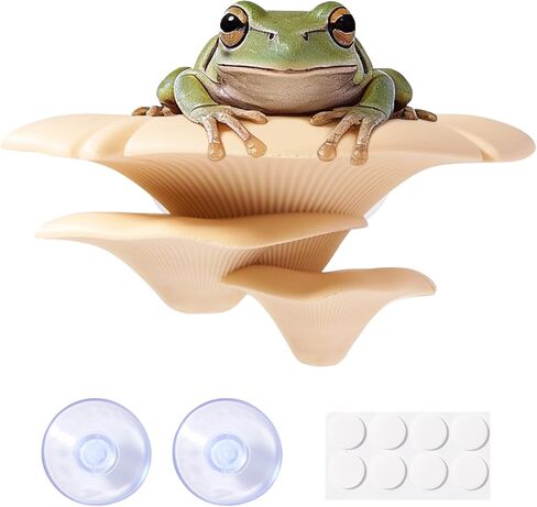 Mushroom Reptile Tank Decor, Mushroom Climbing and Resting Platform Habitat for Tree Frog Terrarium, Reptile Ledge for Leopard Gecko, Lizards, Fish, Turtle, Hermit Crab (Colorful) in Saudi Arabia