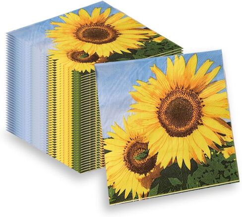 40 PCS Flower Themed Birthday Party Napkins Vibrant Baking & Dessert Napkins for Kids Party Celebration Supplies (Rose) in Saudi Arabia
